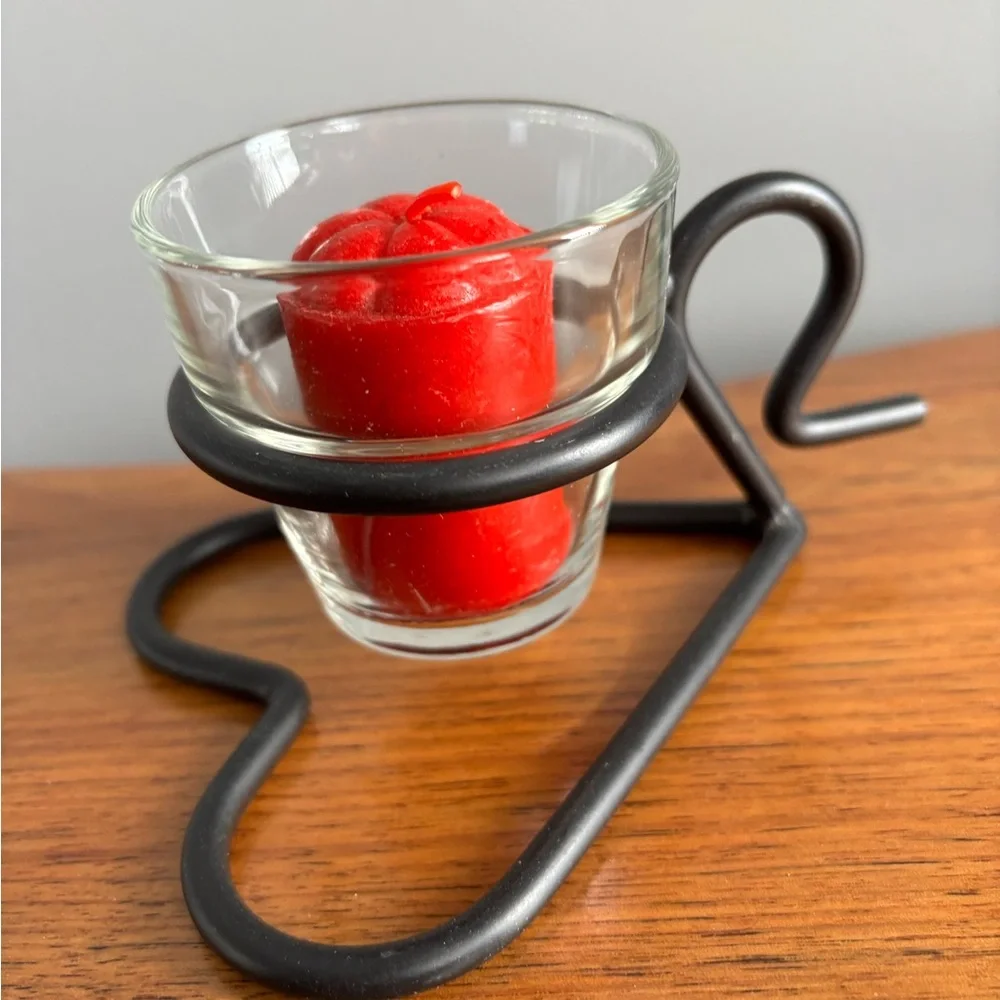 Heart votive with candle
